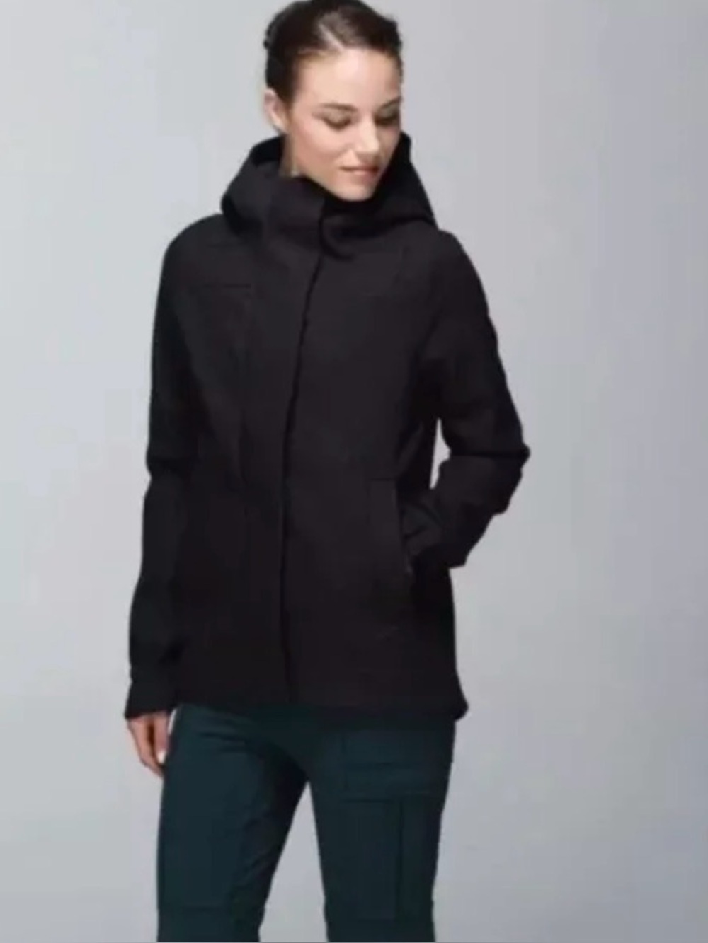 Lululemon Studio Softshell  Tweed Low Hip Length Jacket Black/Gray Small 6